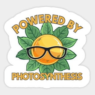 Powered by Photosynthesis - Sun and Green Leaves Design Sticker